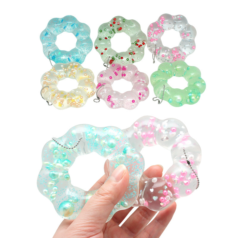 Crystal Donut Garland Stress Relief Toys TPR Stress and Squeeze Toy Kids Adult Party Event Gifts