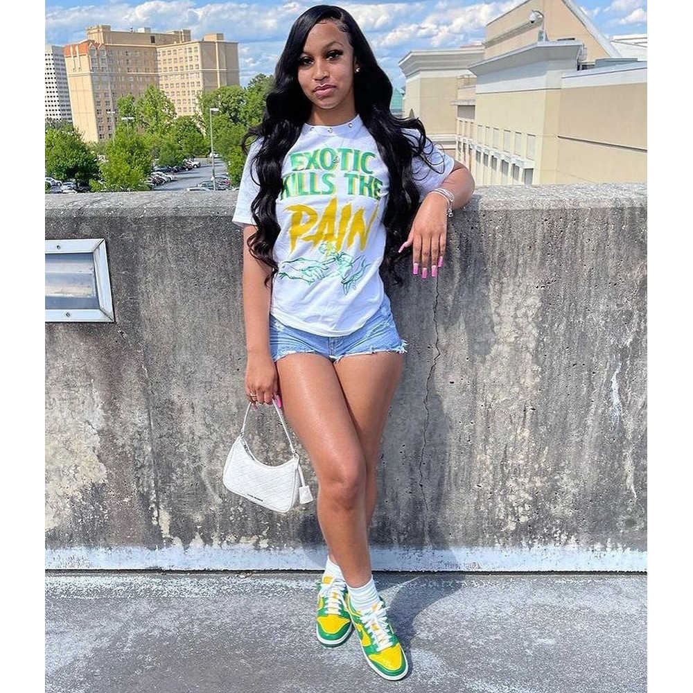 Women's T Shirt 2023 summer fashion shirts sports leisure letter printed women's Short Sleeve T-Shirt