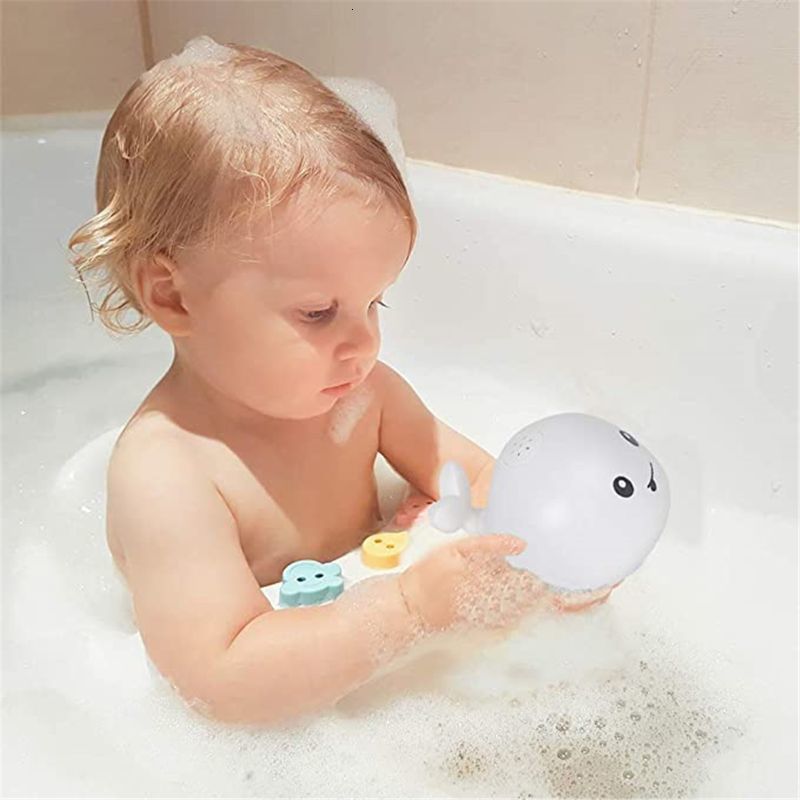 Bath Toys Baby Light Up Bath Tub Toys Whale Water Sprinkler Pool Toys for Toddlers Infants Kids 230131
