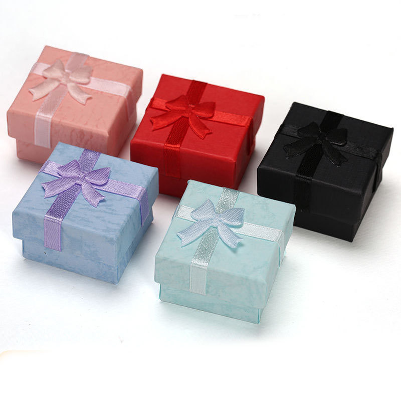 Cute Small Paper Jewelry Boxes Organizer for Rings Earrings Necklace Storage Box Jewellery Packing Storage Gift Case Wholesale Lots 4cmX4cmX2.7cm