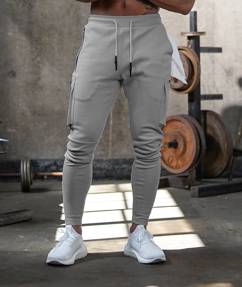 Men's Pants Cargo Slim Fit Joggers MultiPocket Camouflage Man Workout Sweatpants Trousers with Zip Pockets 230131