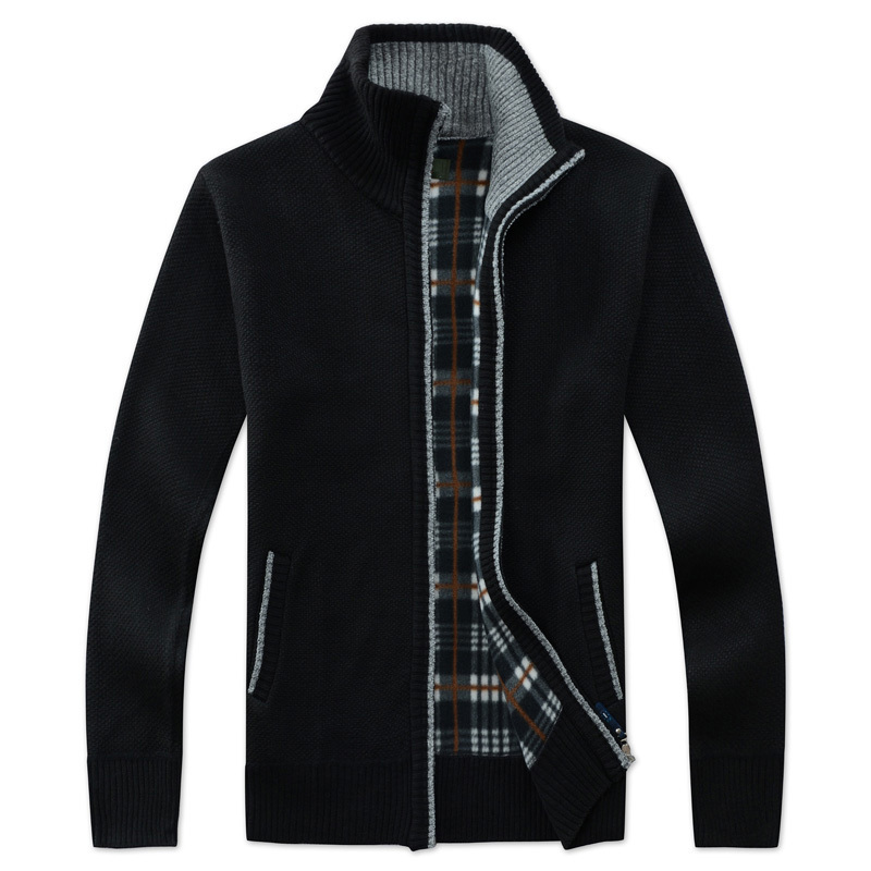 Mens Jackets Autumn Winter Warm Cashmere Casual Wool Zipper Slim Fit Fleece Coat Dress Knitwear Male Coats 230131