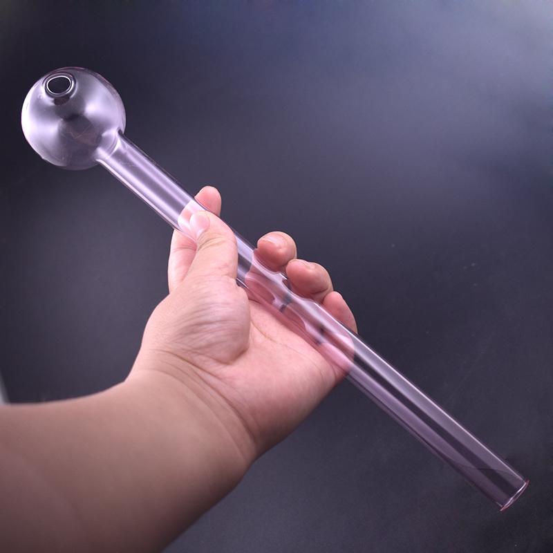 Big Large Size Glass Oil Burner Pipe Clear Pink Blue Green Colorful Smoking Pipes 12inch 30cm Lenght Glass Oil Nail Pipes