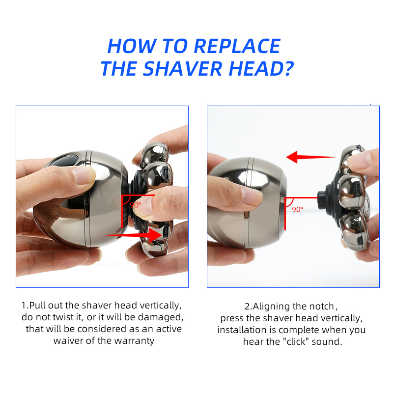 Electric Shavers 5 in 1 Head Shaver for Bald Men 7D Floating Cutter Beard Trimmer Clipper IP68 Waterproof Shaving USB Wireless Charging 230201