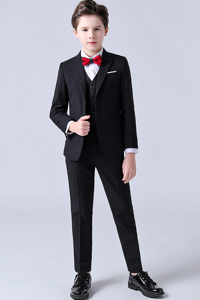 Suits Formal Boys Dress Suit Flower Spring Autumn Child Wedding Party Performance Costume Kids Blazer Vest Pants Clothes Set 230131