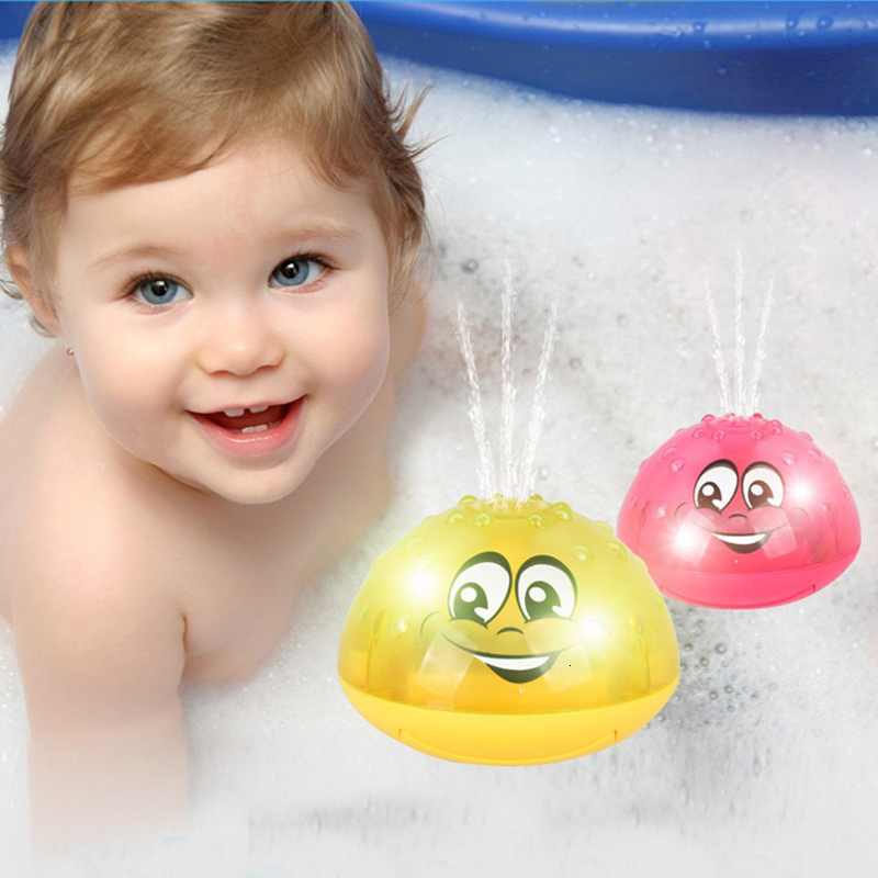 Bath Toys Funny Infant Bath Toys Baby Electric Induction Sprinkler Ball with Light Music Children Water Play Ball Bathing Toys Kids Gifts 230131