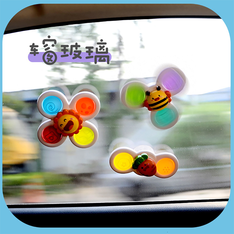 Bath Toys 3pc Boy Children Bathing Sucker Spinner Suction Cup Animal Swimming Toy Baby Bath Toys For Kids Funny Child Rattles Teether 230131
