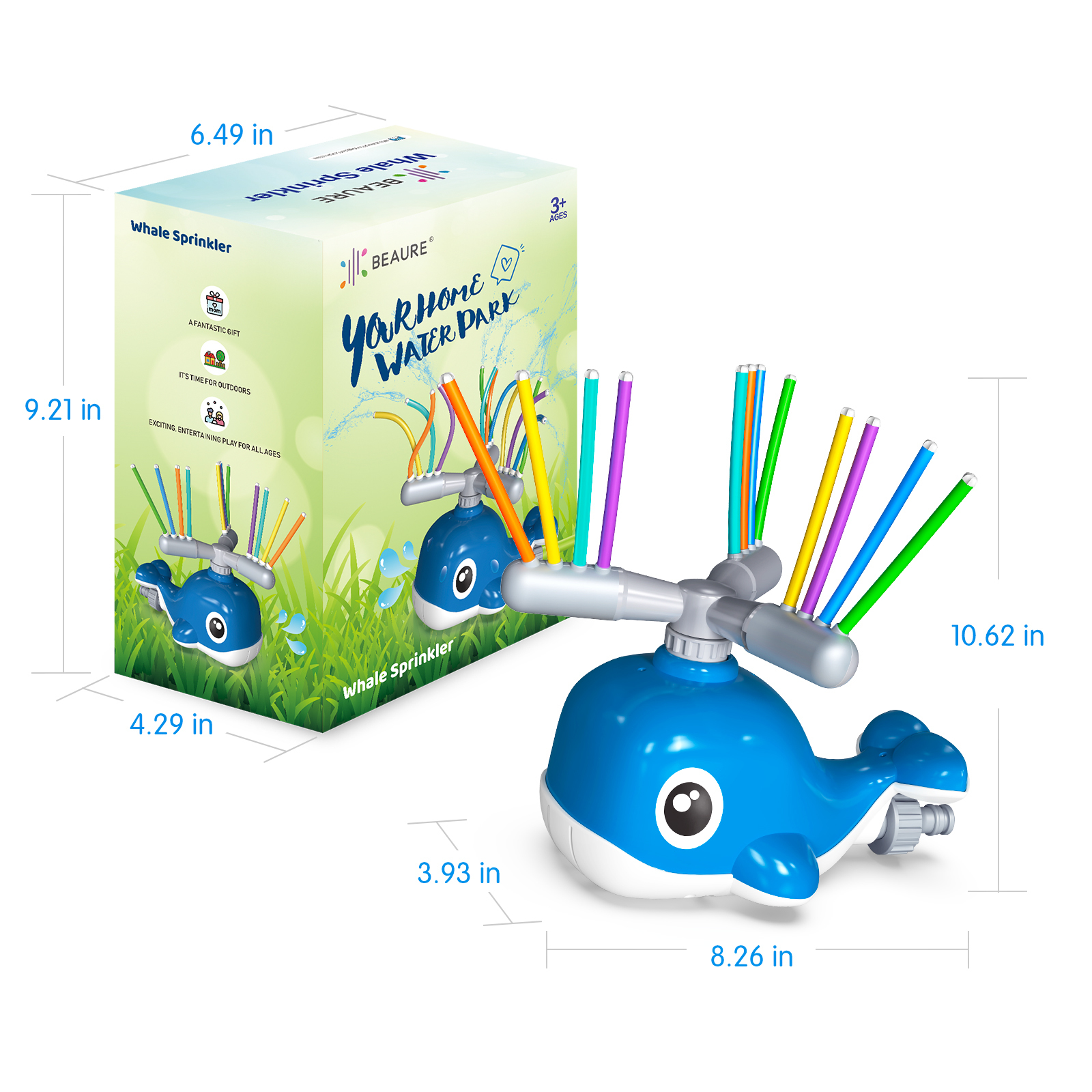 Bath Toys Splash Whale Yard Water Play Spinning Whale Toy Lawn Sprinkler for Kids Gift Summer Outdoor Fun Sports Sprinkler Toys Bath Toys 230131