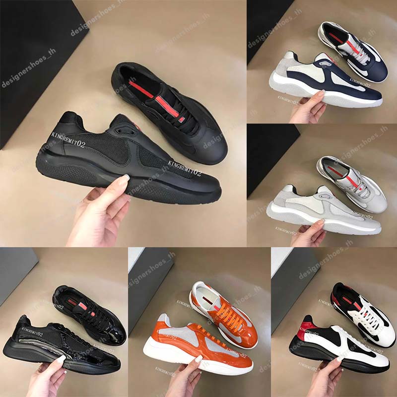 

Designer Casual Shoes America Cup Sneakers Flat Patent Leather Trainers Men Sneaker Nylon Black Mesh Lace-up Outdoor Runner Trainer Sport Shoe, 11