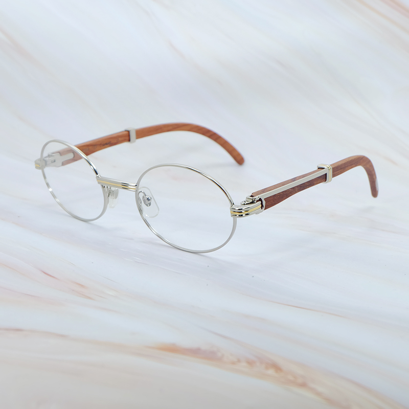 Classic Carter Men Wood Frame Brand Sunglasses Oval Designer Glasses Round Wooden Shades Eyewear