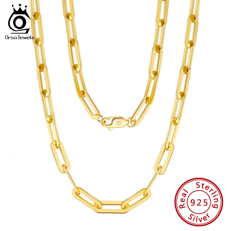 Chains ORSA JEWELS 14K Gold Plated Genuine 925 Sterling Silver Paperclip Neck Chain 69.312mm Link Necklace for Women Men Jewelry SC39 230131
Chains ORSA JEWELS 14K Gold Plated Genuine 925 Sterling Silver Paperclip Neck Chain 69.312mm Link Necklace for Women Men Jewelry SC39 230131