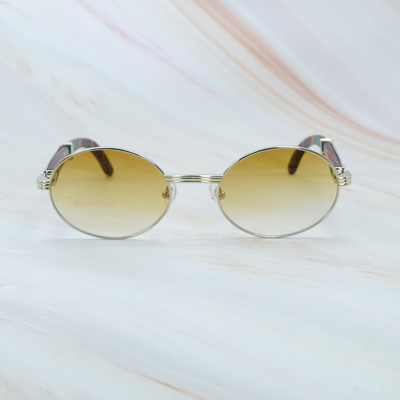 Classic Carter Men Wood Frame Brand Sunglasses Oval Designer Glasses Round Wooden Shades Eyewear