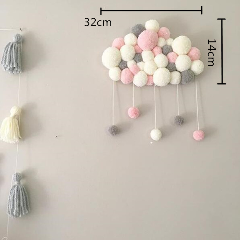 Wall Decor Wall Hanging Stickers Short Coral Velvet Hairball born Baby Infant Room Decor Baby Bedroom Decoration Wind Star Ball Toys 230131