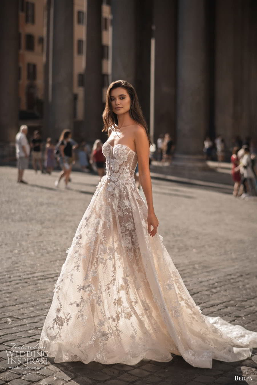 Boho Lace Appliqued Wedding Dresses Bridal Gowns Sexy Berta 2023 Sweetheart Bohemian Country Western Vestido De Novia