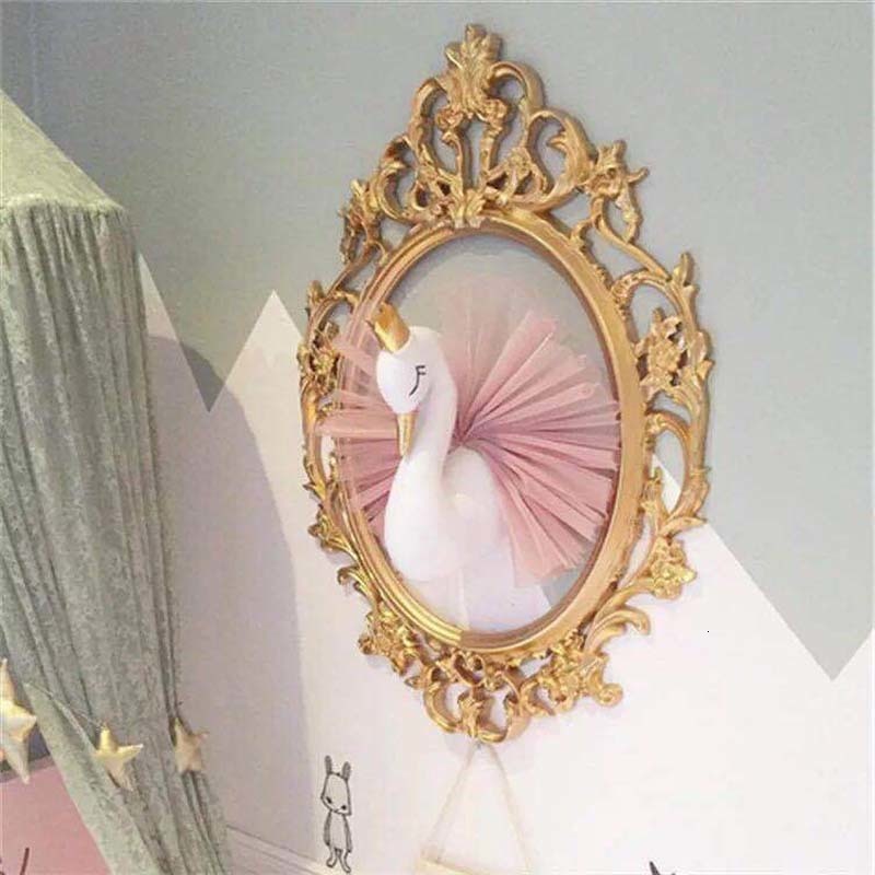 Wall Decor Kids Room Decoration 3D Animal Heads Swan Wall Hanging Decor For Children Room Nursery Room Decoration Soft Install Game House 230131