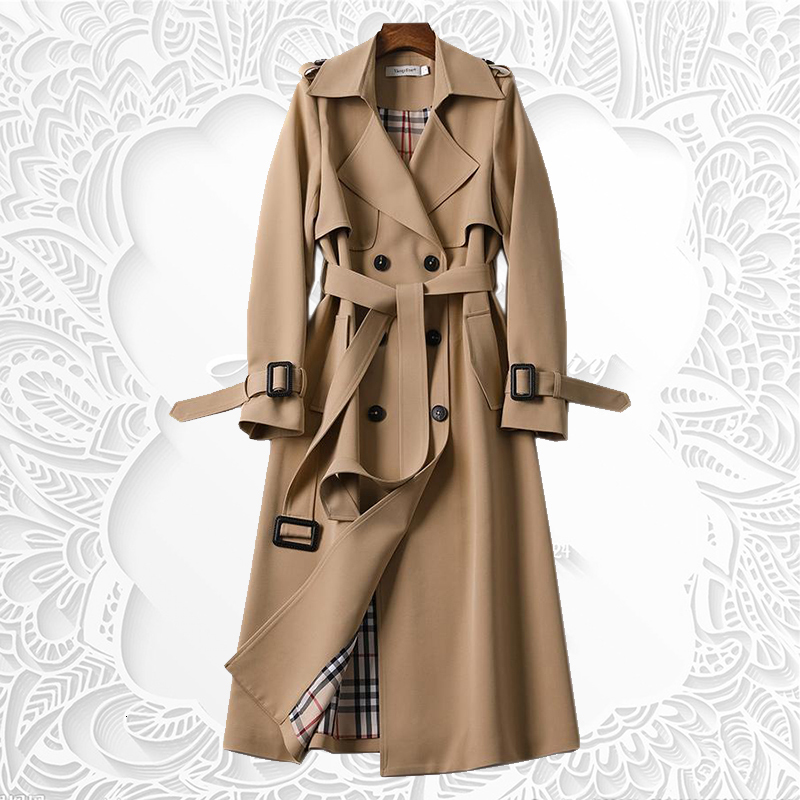 Women's Trench Coats Women's Trench Coats Spring Autumn Woman Korean Double Breasted Mid Long Women Overcoat Windbreaker Female 230715