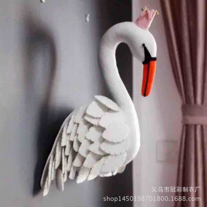 Wall Decor INS Felt Animal Head Wall Decor Plush Toys Giraffe Elephant Nursery Wall Hanging Felt Handmade Head Children Girl Room Decor 230131