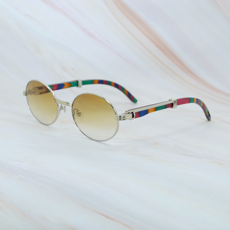 Classic Carter Men Wood Frame Brand Sunglasses Oval Designer Glasses Round Wooden Shades Eyewear