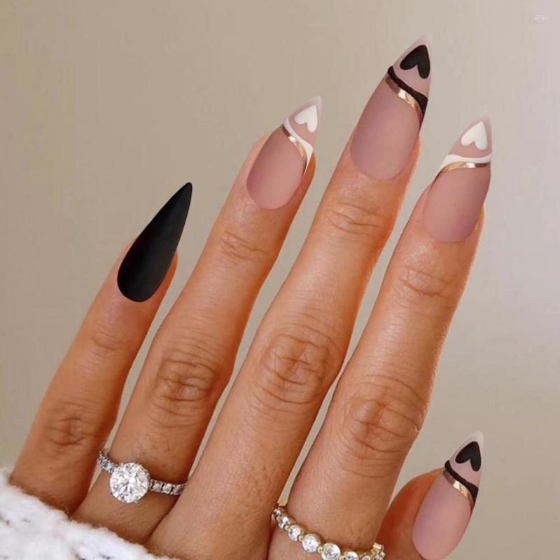 False Nails 1 Set Fake Nail Matte Finish Removable Harmless ABS Luxury Artificial Press On With Glue Kit Supplies, Black
False Nails 1 Set Fake Nail Matte Finish Removable Harmless ABS Luxury Artificial Press On With Glue Kit Supplies, Black
