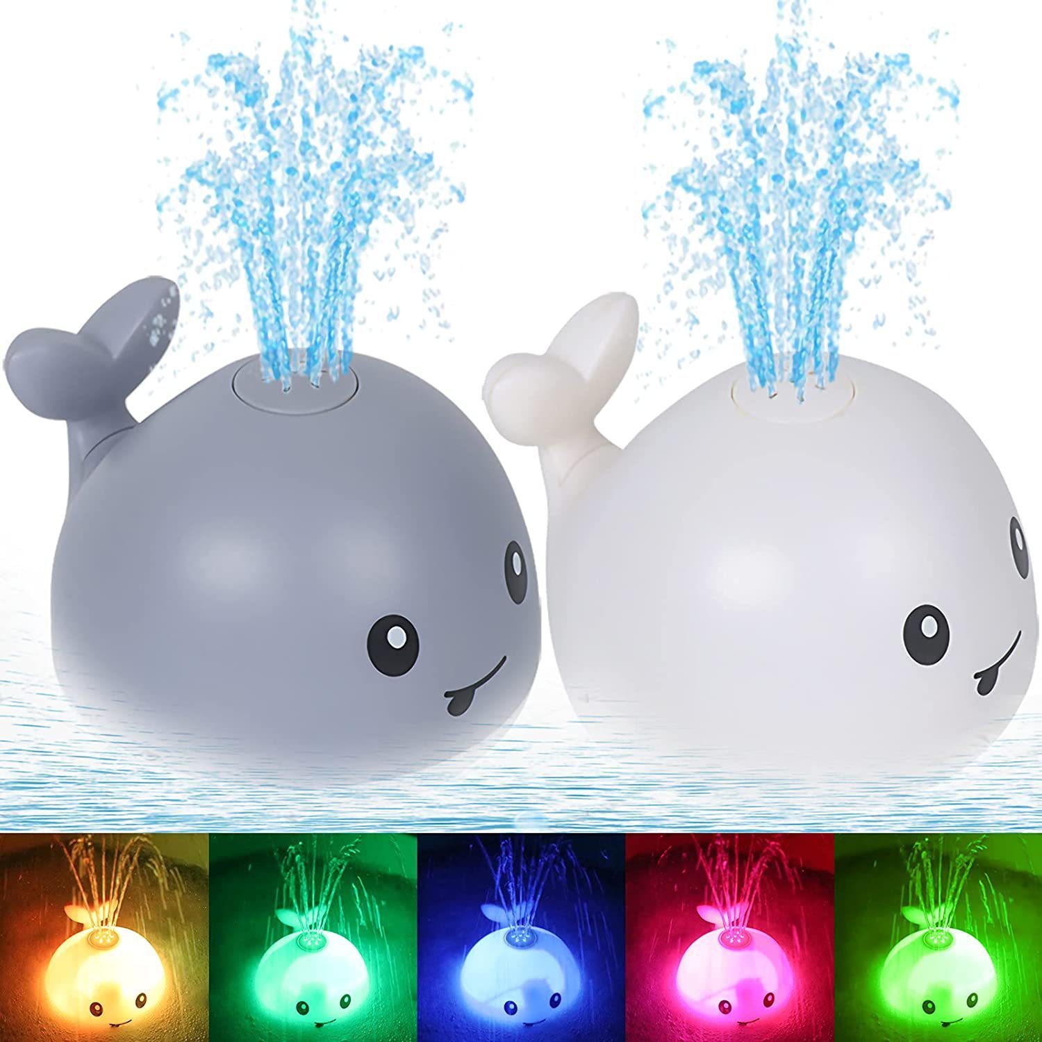 Bath Toys Baby Light Up Bath Tub Toys Whale Water Sprinkler Pool Toys for Toddlers Infants Whale Water Sprinkler Pool Toy 230131