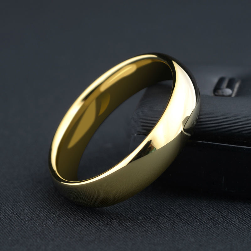 Wedding Rings Classic 1PCS Gold Color Alliance Couples Tungsten Wedding Band Engagement Rings for Men Women 3.55mm Width Comfort Fit 412 230301