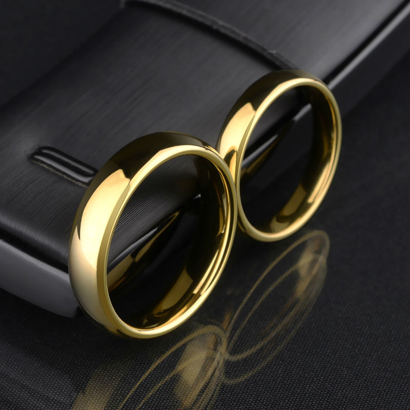Wedding Rings Classic 1PCS Gold Color Alliance Couples Tungsten Wedding Band Engagement Rings for Men Women 3.55mm Width Comfort Fit 412 230301