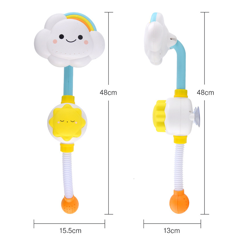 Bath Toys Baby Bath Toys Cloud Bathtub Showers Bathing Spouts Suckers Folding Faucet Children Bath Toys Cute Spray Shower Kids Gift 230131