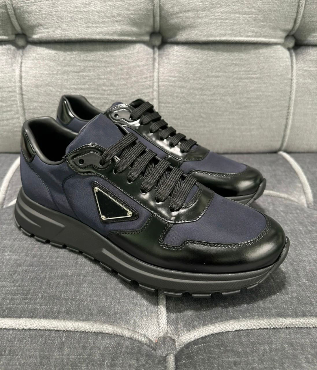 

23S/S Top Design Prax 01 Runner Sports Shoes Re-Nylon Brushed Leather Sneakers Black Blue White Footwear Comfort Walking EU35-46