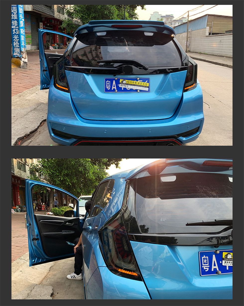 Taillights For GK5 JAZZ Honda Fit Tail Light 20 14-20 19 LED DRL Style Running Signal Brake Reversing Parking Lighthouse Facelift