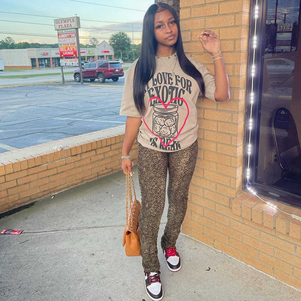 Women's T Shirt 2023 summer fashion shirts sports leisure letter printed women's Short Sleeve T-Shirt