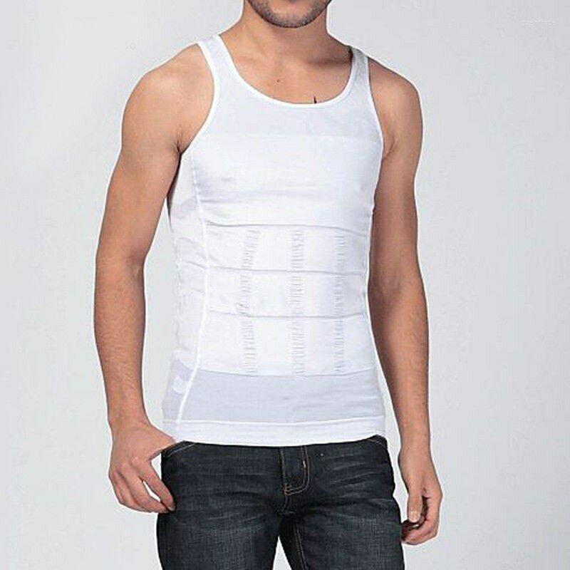 Men's Tank Tops Waist Boobs Compression Shirts Men Body Slimming Shaper Vest Slim Chest Belly