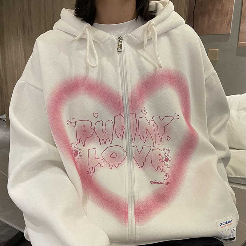 Women' Hoodies Sweatshirts Away from the Earth Love Printed Cardigan Hoodie Women 2021 New Plus Velvet Loose Sweatshirt Couple Casual All-match Zipper coat Y2302, 13
Women' Hoodies Sweatshirts Away from the Earth Love Printed Cardigan Hoodie Women 2021 New Plus Velvet Loose Sweatshirt Couple Casual All-match Zipper coat Y2302, 13