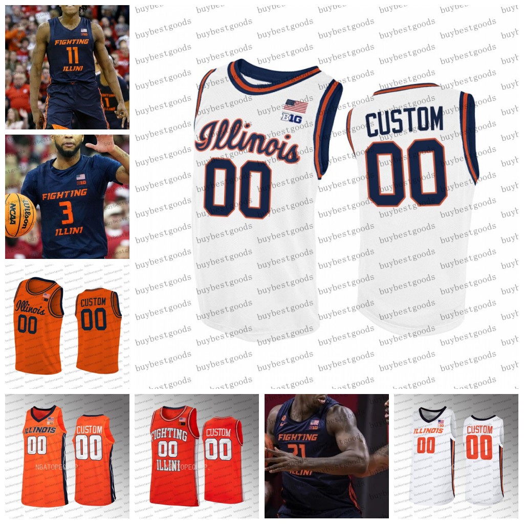 College Basketball Wears Custom Illinois Fighting Illini Basketball Jersey Terrence Shannon Jr. Matthew Mayer Coleman Hawkins Sencire Harris Connor Serven Jerse