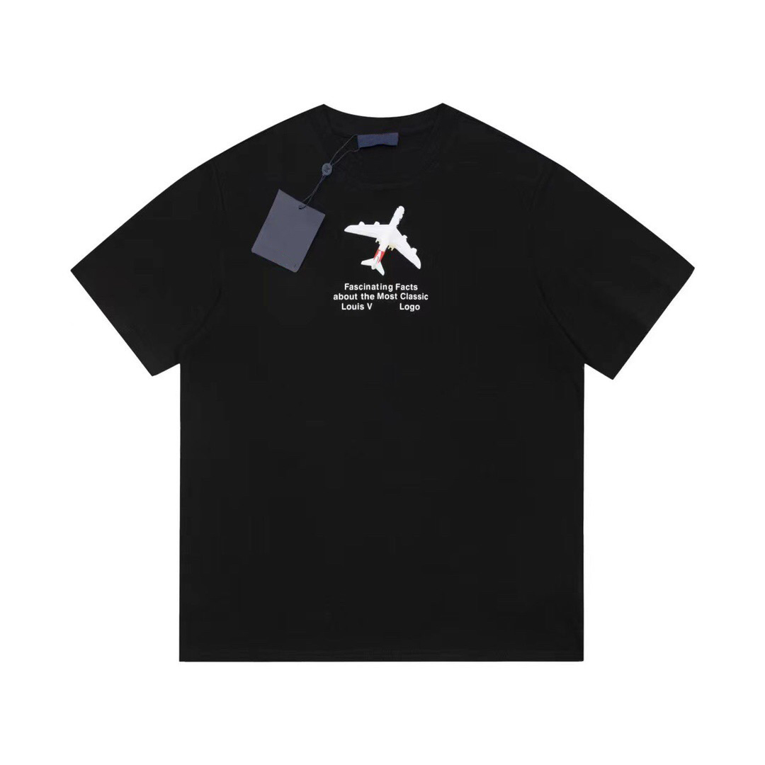 Spring and summer new T-shirt tops direct-injection aircraft printing short-sleeved double-yarn fabric black and white two-color fashion talent must
Spring and summer new T-shirt tops direct-injection aircraft printing short-sleeved double-yarn fabric black and white two-color fashion talent must