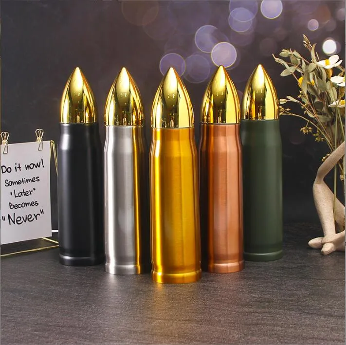 Bullet Shape Water Bottle Tumbler Thermos Glasses Portable Insulation Cup Stainless Steel Vacuum Military Missile Tea Coffee Mug Creative Drinkware 500ml
Bullet Shape Water Bottle Tumbler Thermos Glasses Portable Insulation Cup Stainless Steel Vacuum Military Missile Tea Coffee Mug Creative Drinkware 500ml