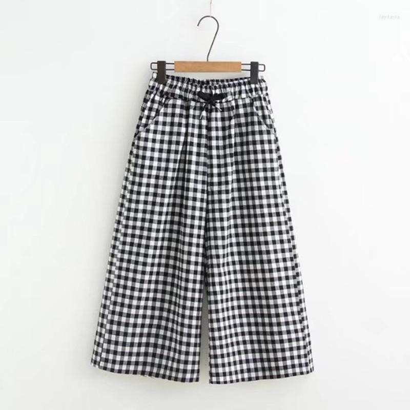 Women's Pants Casual Loose Women Summer Autumn Mori Girl Elastic Waist Wide Leg Plaid Ladies Trousers Pantalon Palazzo, Big plaid
Women's Pants Casual Loose Women Summer Autumn Mori Girl Elastic Waist Wide Leg Plaid Ladies Trousers Pantalon Palazzo, Big plaid