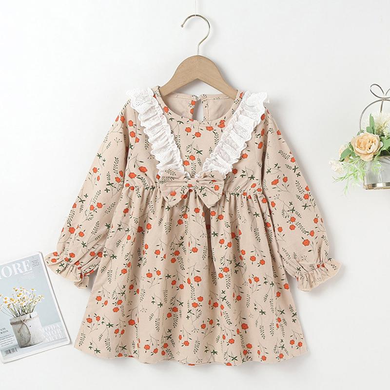 Girl Dresses Girl's Autumn Long-Sleeve O-Neck Children Dress Cute Floarl Printed Bow Princess Casual Kids Clothes Girls, Bz2992 beige
Girl Dresses Girl's Autumn Long-Sleeve O-Neck Children Dress Cute Floarl Printed Bow Princess Casual Kids Clothes Girls, Bz2992 beige