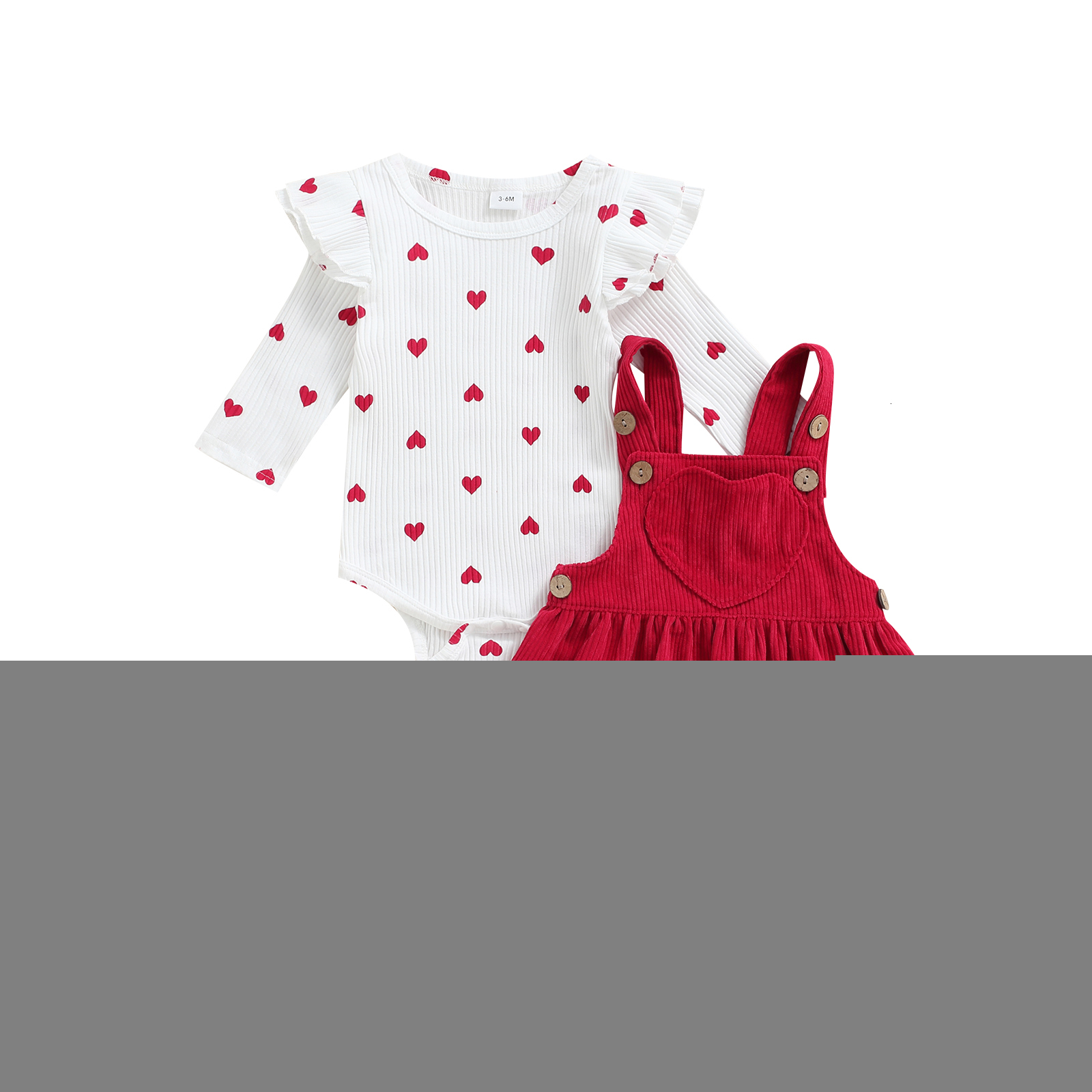 Clothing Sets Valentine Infant Baby Girls TwoPiece Suit Heart Pattern Ruffle Long Sleeve Round Neck Romper Suspender Skirt 230202, Red
Clothing Sets Valentine Infant Baby Girls TwoPiece Suit Heart Pattern Ruffle Long Sleeve Round Neck Romper Suspender Skirt 230202, Red