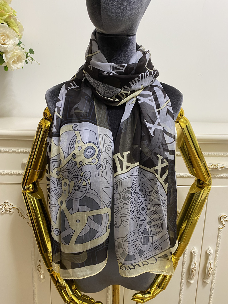 Women's long scarf scarves 100% silk material thin and soft pint clock letters pattern size 180cm - 65cm
Women's long scarf scarves 100% silk material thin and soft pint clock letters pattern size 180cm - 65cm