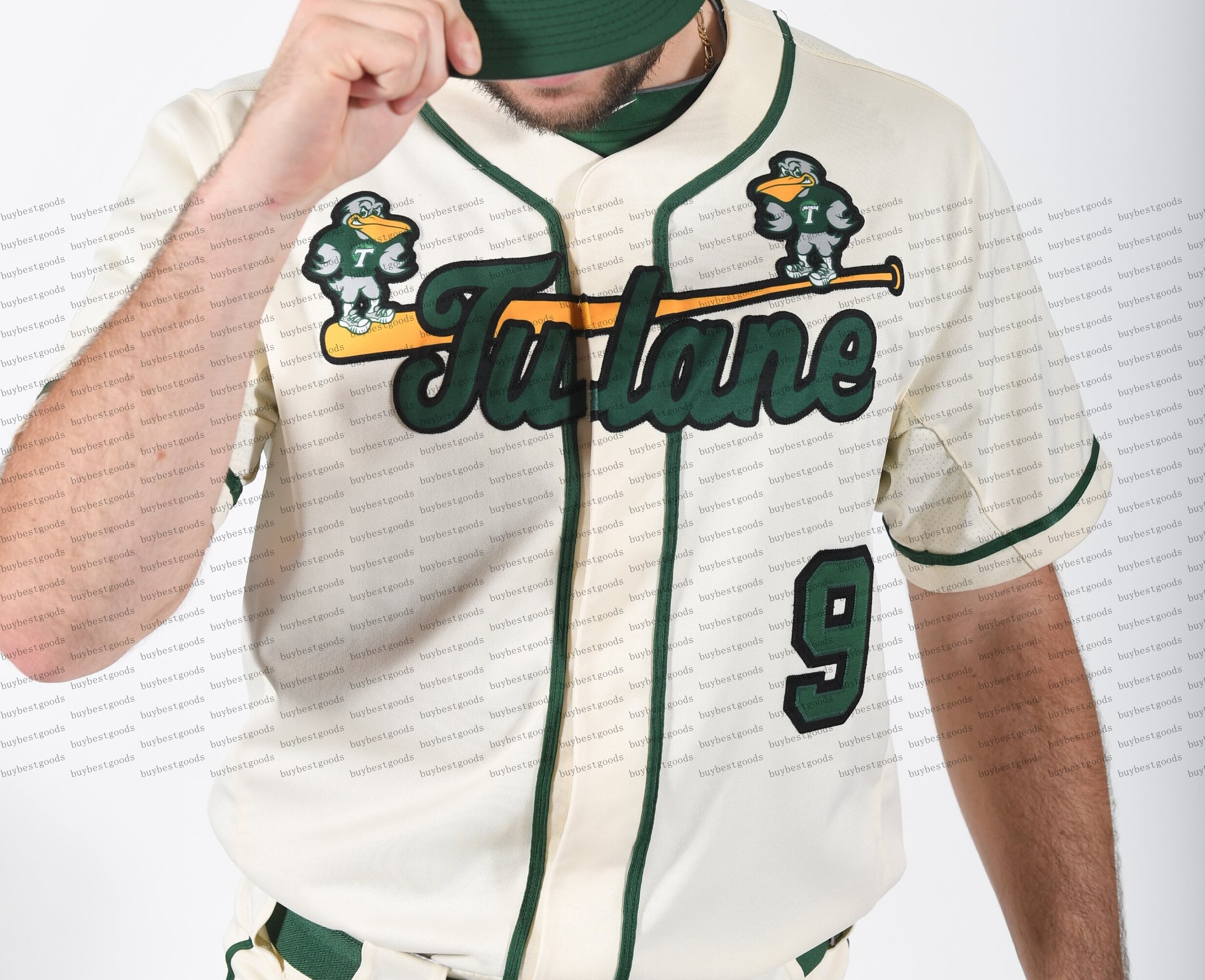 Custom Tulane Green Wave Baseball Jersey 11 Teo Banks 1 Ethan Groff 33 Marget 17 Brady Hebert 14 Simon Baumgardt 2 Gavin Schulz Jerseys Stitched