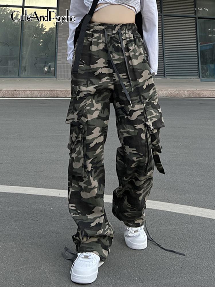 Women' Pants Cuteandpsycho Streetwear Camouflage Print Baggy Cargos Fashion Elastic High Waist Loose Trousers Pockets Harajuku Chic Outfits, Army green
Women' Pants Cuteandpsycho Streetwear Camouflage Print Baggy Cargos Fashion Elastic High Waist Loose Trousers Pockets Harajuku Chic Outfits, Army green
