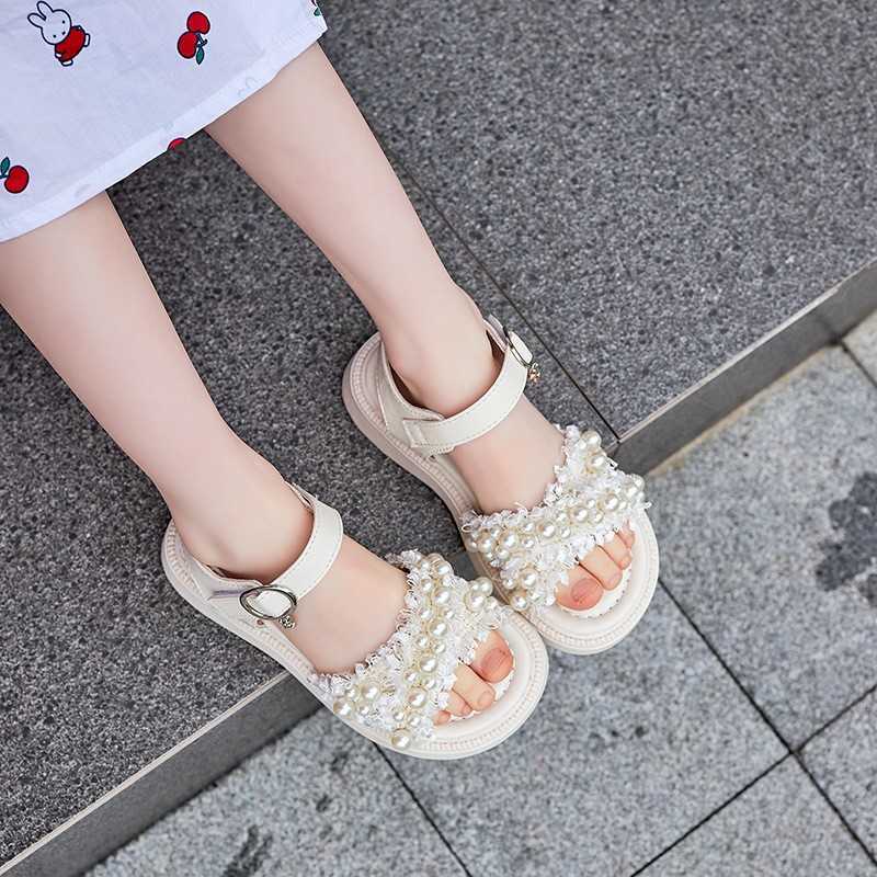 CAPSELLA KIDS Elegant Pearl Beach Summer Shoes For Children Girls Hook Loop Fashion Sandals Size 21-36 0202 z250708BYK3