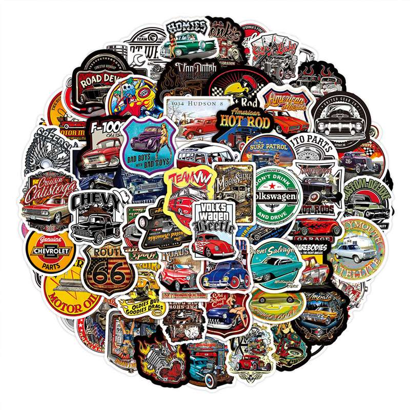 100Pcs Classic Vintage Car Stickers for Teens Adults Men Waterproof Vinyl Decorative Old Car KL157158, Multi colors
100Pcs Classic Vintage Car Stickers for Teens Adults Men Waterproof Vinyl Decorative Old Car KL157158, Multi colors