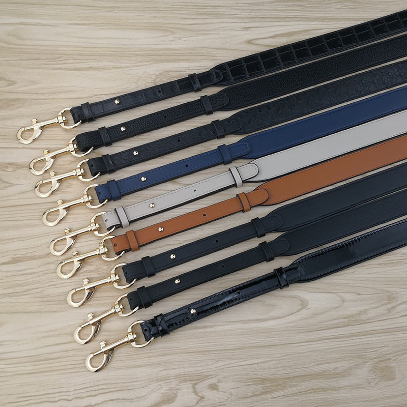 Bag Luggage Making Materials Fashion Leather Wide Cross Pattern Black Ostrich Adjustable Shoulder Cross-body Strap High-quality Accessory 230202