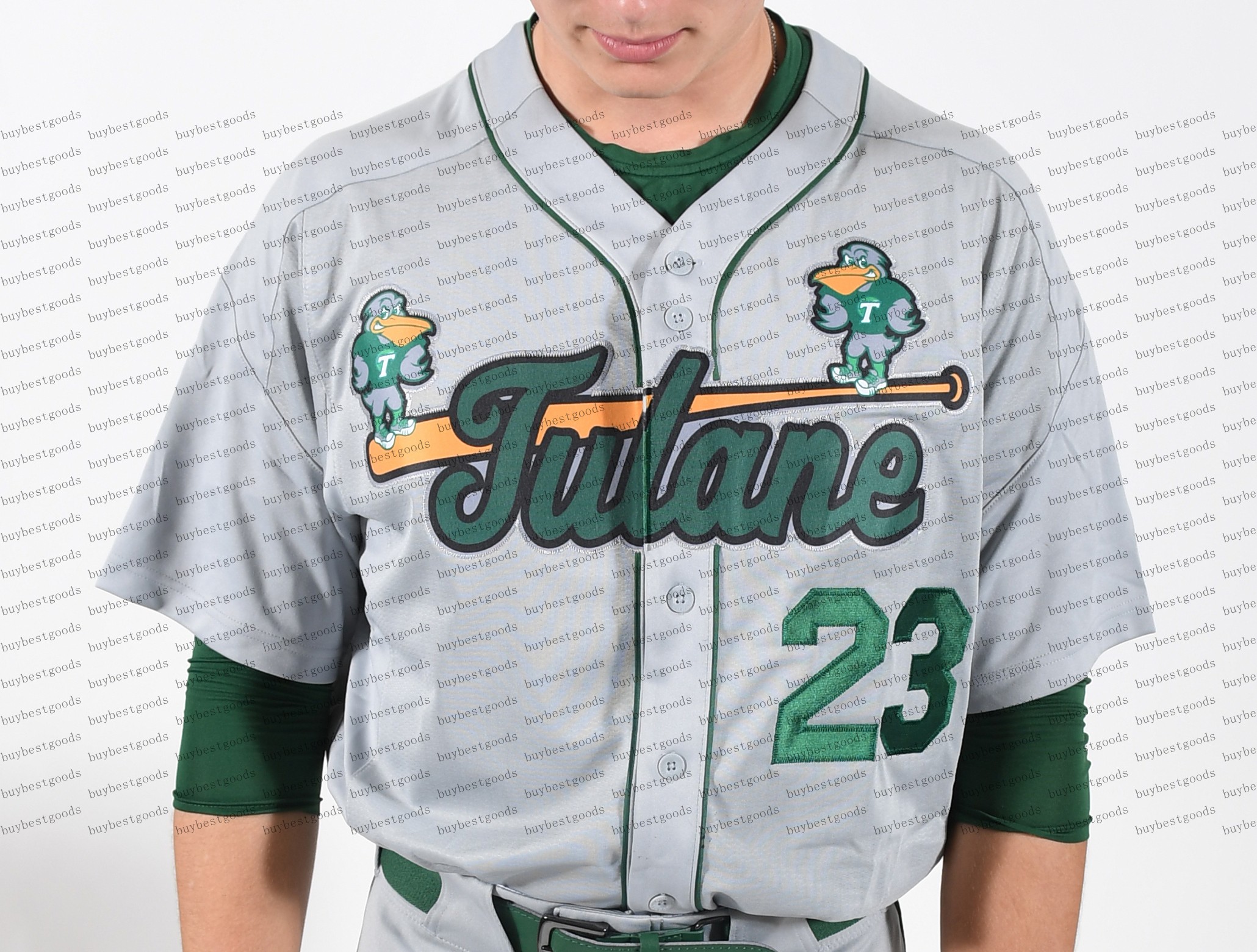 Custom Tulane Green Wave Baseball Jersey 11 Teo Banks 1 Ethan Groff 33 Marget 17 Brady Hebert 14 Simon Baumgardt 2 Gavin Schulz Jerseys Stitched