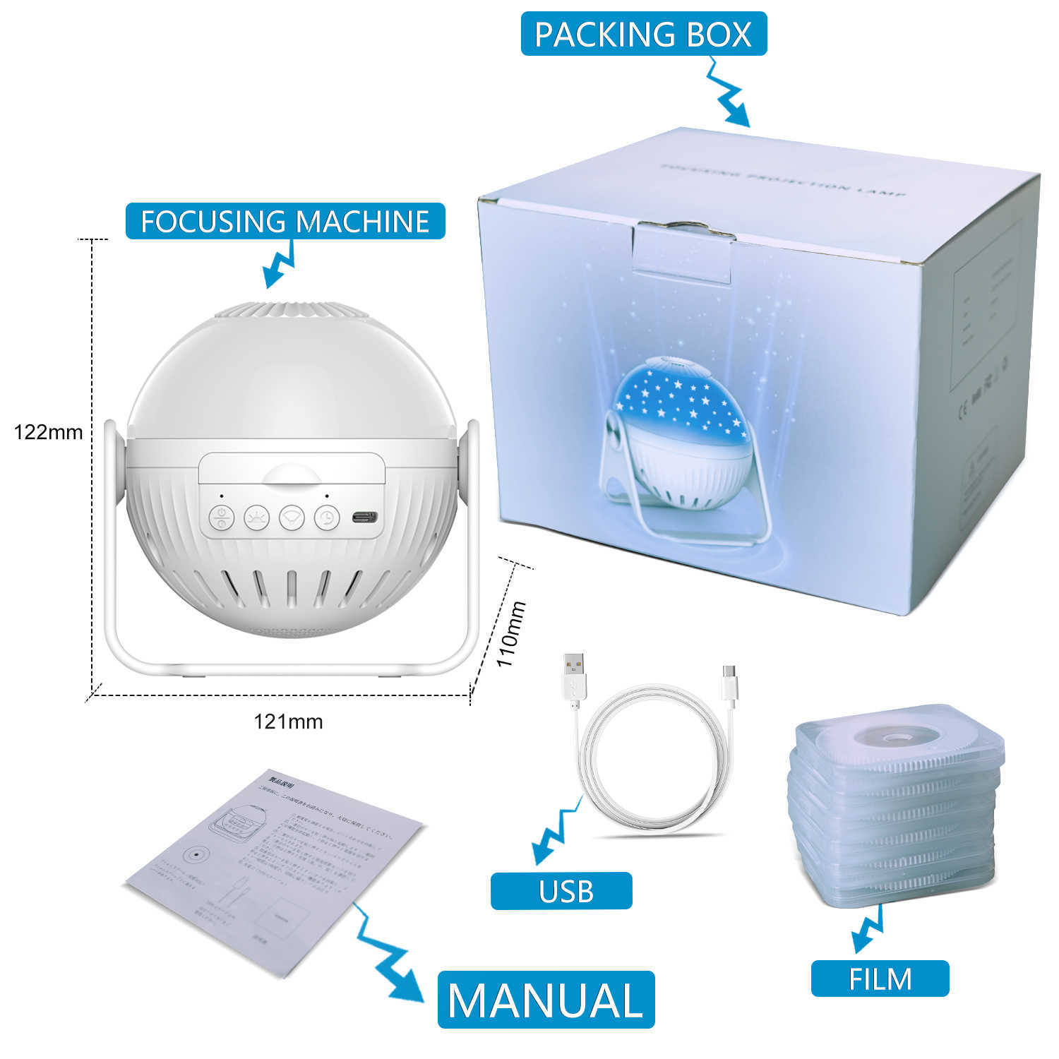 LED Star Projector Galaxy Projector 360 Adjustable Planetarium Night Sky Light Projector for Kids Bedroom Home Theater