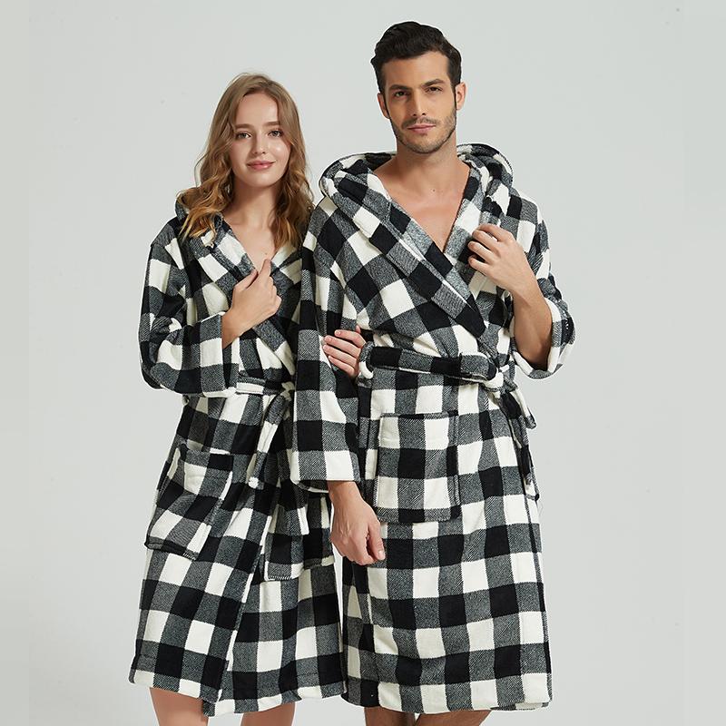 Men's Sleepwear Hooded Robe Flannel Lovers Nightgown Men Women Bathrobes Coral Fleece Thick Long-sleeved Pajamas Home Service BathrobeMen's
Men's Sleepwear Hooded Robe Flannel Lovers Nightgown Men Women Bathrobes Coral Fleece Thick Long-sleeved Pajamas Home Service BathrobeMen's