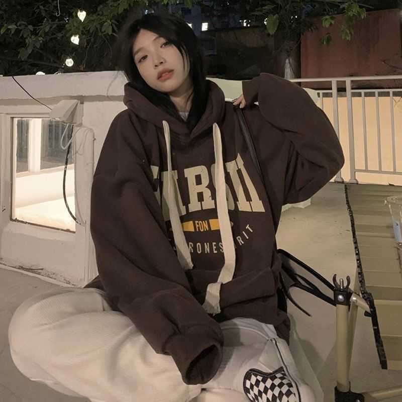 Women' Hoodies Sweatshirts Deeptown Vintage Casual Women Pullovers Harajuku Graphic Korean Fashion Streetwear Brown Winter Thick Loose All-match Y2302
Women' Hoodies Sweatshirts Deeptown Vintage Casual Women Pullovers Harajuku Graphic Korean Fashion Streetwear Brown Winter Thick Loose All-match Y2302