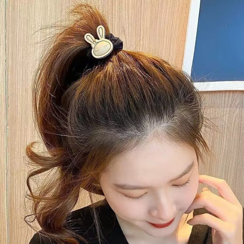 Rabbit Ear Head band South Korea's new headband net red ular elastic rope high horsetail small intestine loop hair accessories Hair Pins X250903
