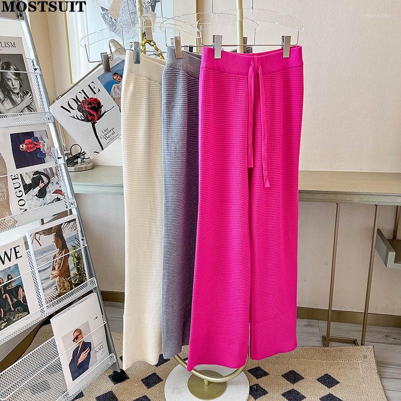 Women's Pants 2023 Autumn Wide Leg Knitted Long Trousers Women High Elastic Waist Drawstring Straight Loose Solid Fashion Ladies, Beige
Women's Pants 2023 Autumn Wide Leg Knitted Long Trousers Women High Elastic Waist Drawstring Straight Loose Solid Fashion Ladies, Beige